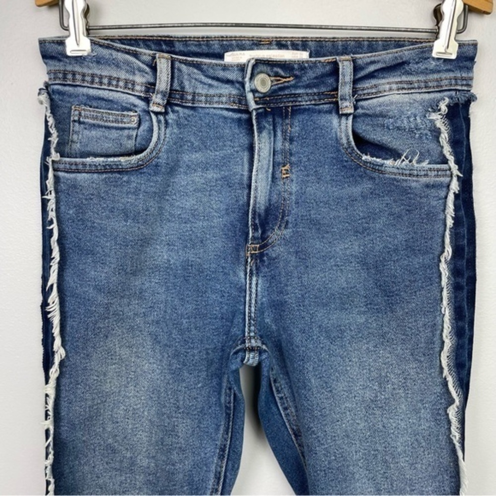 Zara Raw Hem Side Stripe Skinny Ankle‎ Jeans - Picture 4 of 17